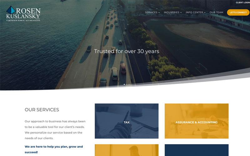 Rosen Kuslanksly CPA Divi brochure website