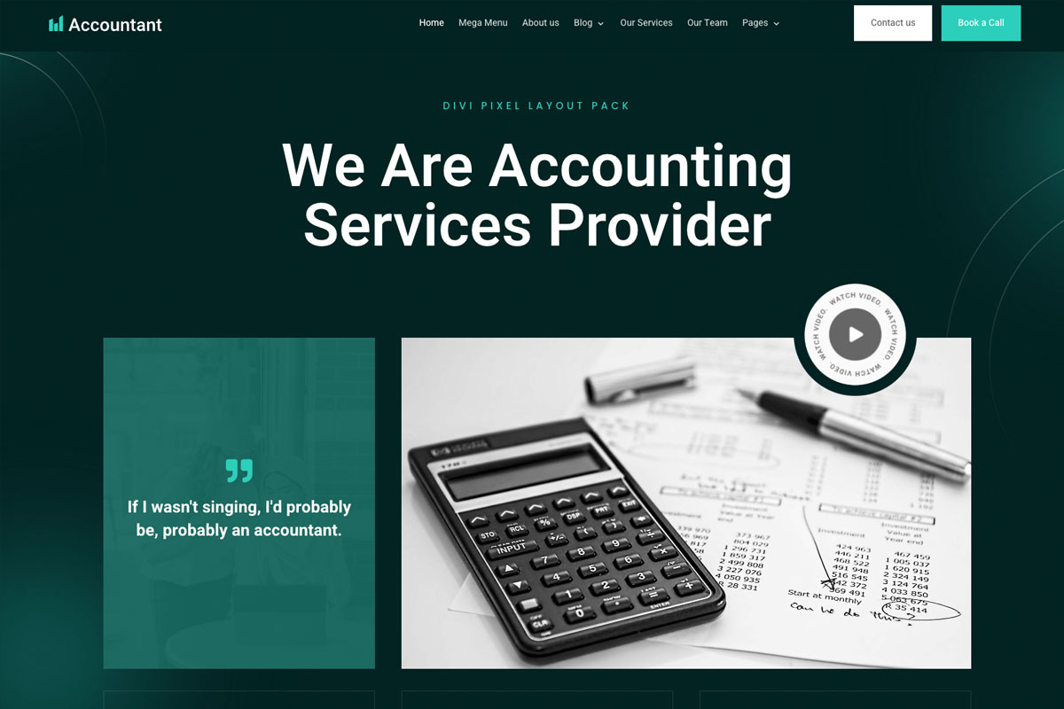 Accountant website design example