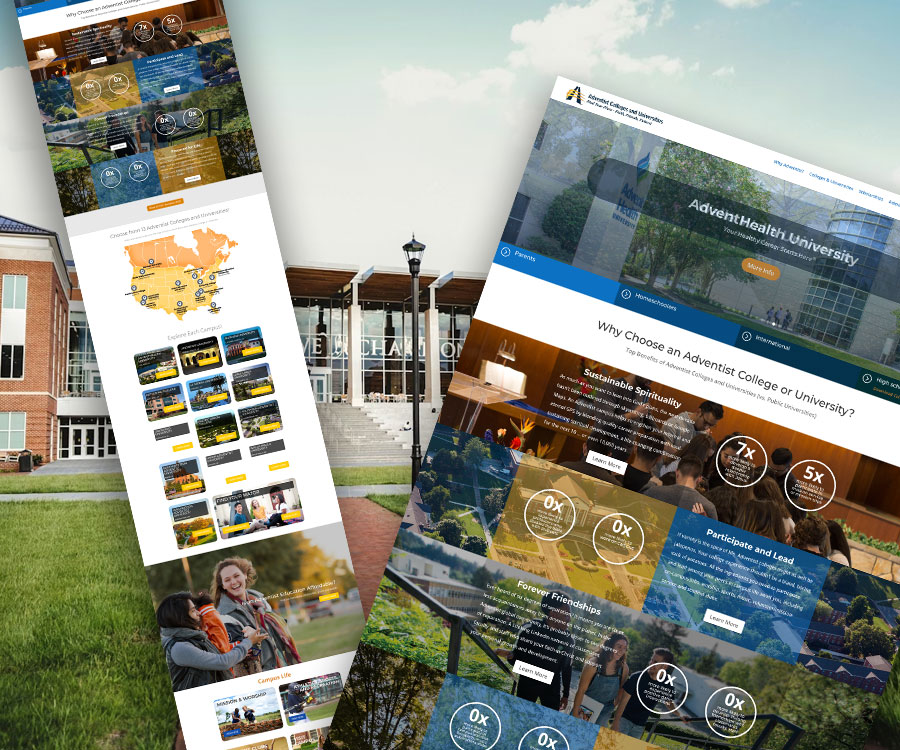 Adventist Colleges advanced Divi website example by Divi Dojo