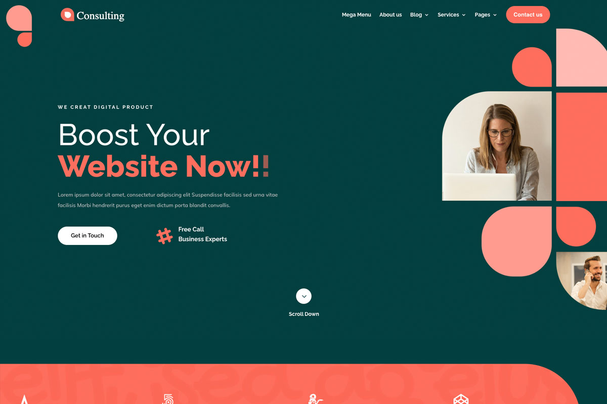 Consultant website design example
