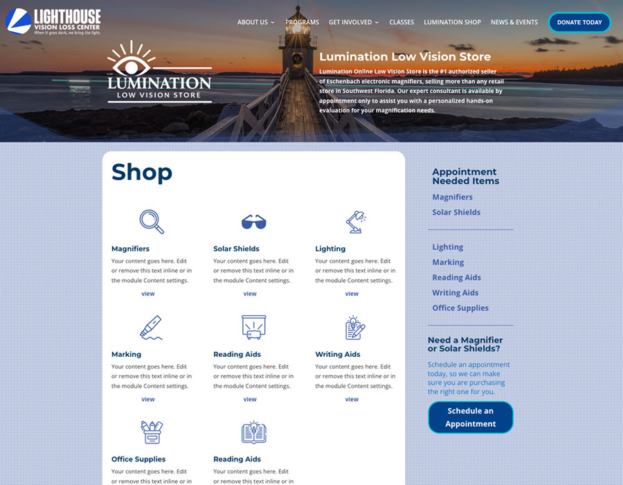 WooCommerce website design example by Divi Dojo