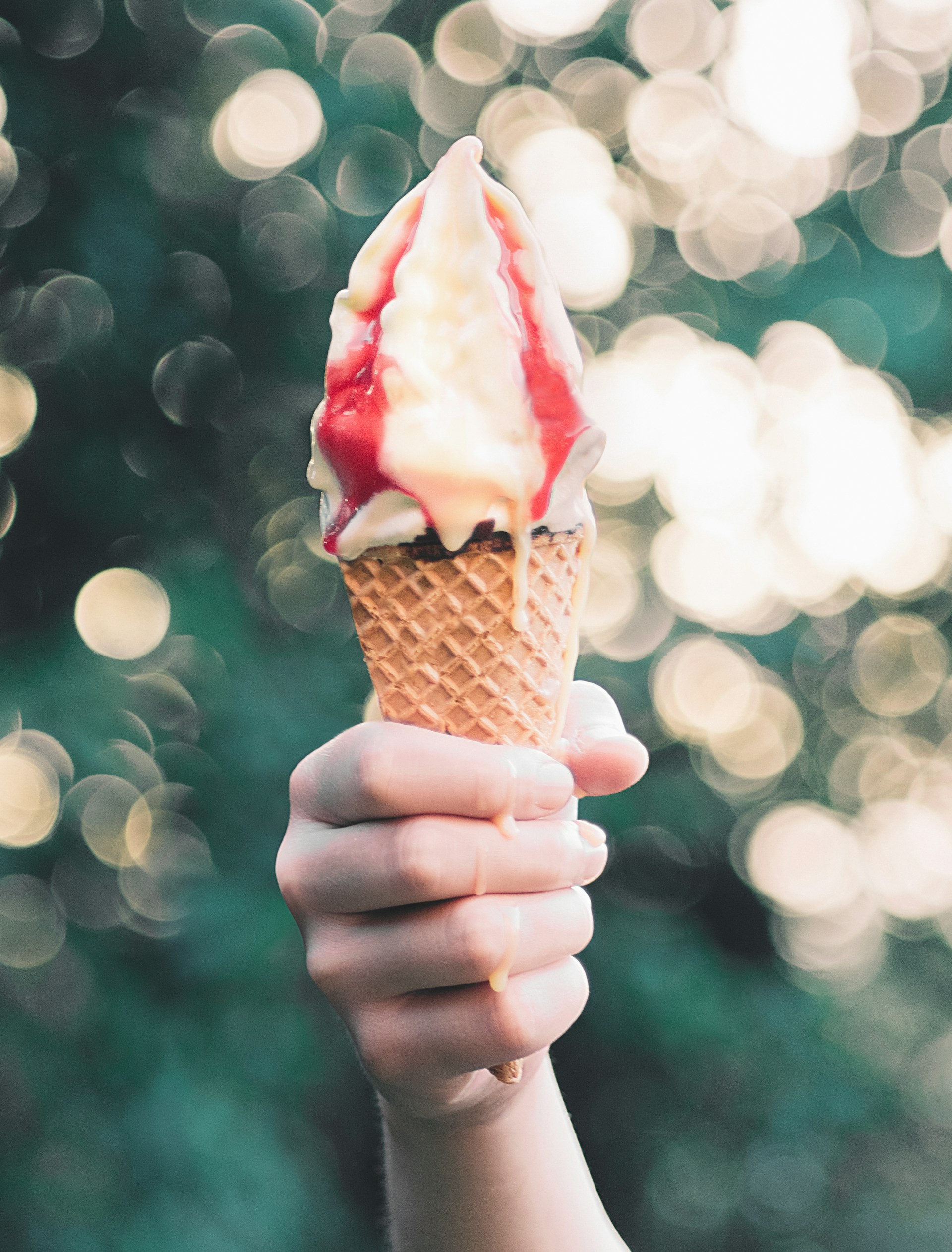 A joyful ice cream celebration after giving