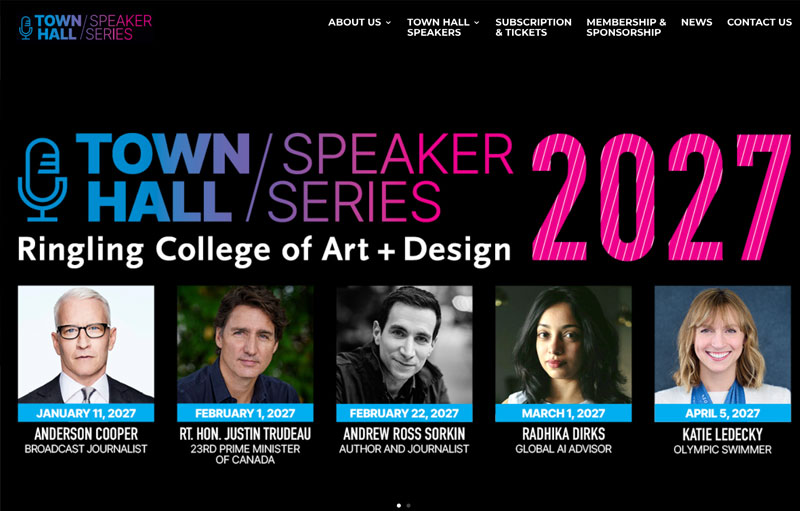 Ringling College TOWN HALL Speaker Series digital experience